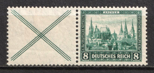 1930 8pf Weimar Republic, Germany, Se-tenant, Zusammendrucke (MNH)