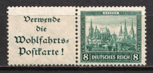 1930 8pf Weimar Republic, Germany, Se-tenant, Zusammendrucke (MNH)