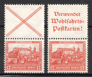 1932 12pf Weimar Republic, Germany, Se-tenants, Zusammendrucke (MNH)