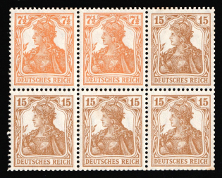 1916-17 German Empire, Germany, Se-tenant, Zusammendrucke, Block