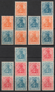 1921 Weimar Republic, Germany, Se-tenants, Zusammendrucke