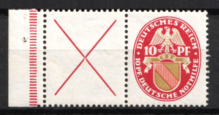 1926 10pf Weimar Republic, Germany, Se-tenant, Zusammendrucke