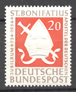 1954 Germany Federal Republic (CV $10, Full Set, MNH)