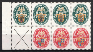 1928 Weimar Republic, Germany, Se-tenant, Zusammendrucke, Block
