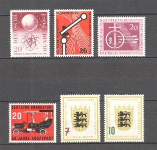 1955 Germany Federal Republic (CV $80, Full Sets, MNH)