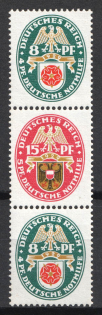 1929 Weimar Republic, Germany, Se-tenant, Zusammendrucke