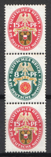 1929 Weimar Republic, Germany, Se-tenant, Zusammendrucke