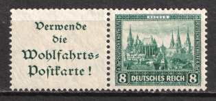1930 8pf Weimar Republic, Germany, Se-tenant, Zusammendrucke