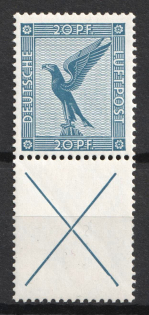 1930 20pf Weimar Republic, Germany, Se-tenant, Zusammendrucke, Airmail