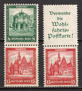 1931 Weimar Republic, Germany, Se-tenants, Zusammendrucke