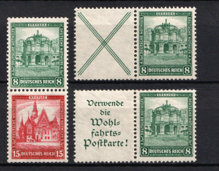 1931 Weimar Republic, Germany, Se-tenants, Zusammendrucke
