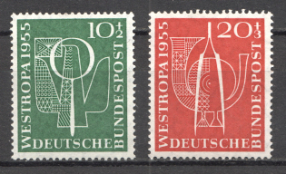 1955 Germany Federal Republic (CV $25, Full Set, MNH)