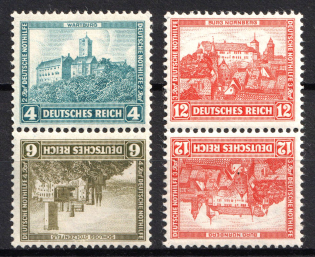 1932 Weimar Republic, Germany, Se-tenants, Zusammendrucke