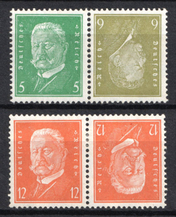 1932 Weimar Republic, Germany, Tete-beches, Se-tenants, Zusammendrucke