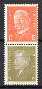 1932 Weimar Republic, Germany, Se-tenant, Zusammendrucke