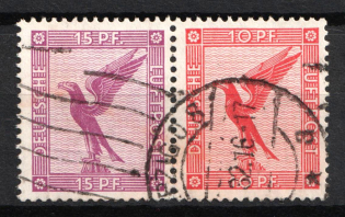 1931 Weimar Republic, Germany, Se-tenant, Zusammendrucke, Airmail (Used)