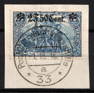 1916 2f 50c Western Lands on piece, German Occupation, Germany (Signed)