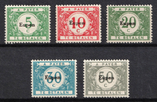 1920 Eupen, Belgium, German Occupation, Germany, Official Stamps (Full Set, Certificate)