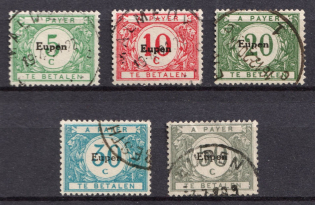 1920 Eupen, Belgium, German Occupation, Germany, Official Stamps (Full Set, Signed)