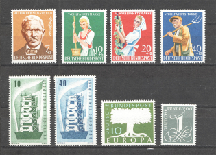 1956-58 Germany Federal Republic (CV $45, Full Sets, MNH)