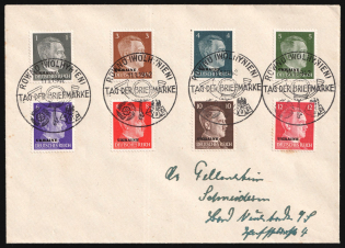 1942 (11 Jan) Ukraine, German Occupation, Germany, Cover from Rivne (Rovno) to Vienna franked with 1pf, 3pf, 4pf, 5pf, 6pf, 8pf, 10pf and 12pf (Commemorative Postmarks)