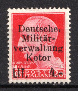 1944 4l Kotor, German Occupation of Bay of Montenegro (Big 'w', Normal 'a', Signed, Certificate)