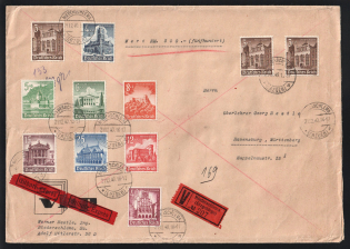 1940 (21 Dec) Third Reich, Germany, Valued Express Cover from Bad Schlema (Erzgebirgskreis) to Ravensburg (Wurttemberg) with Wax Seals franked with 3 x 3pf, 4pf, 5pf, 6pf, 8pf, 12pf, 15pf, 25pf, 40pf