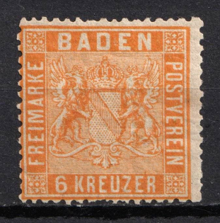 1860 6kr Baden, German States, Germany