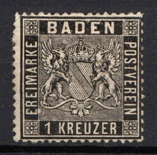 1860 1kr Baden, German States, Germany