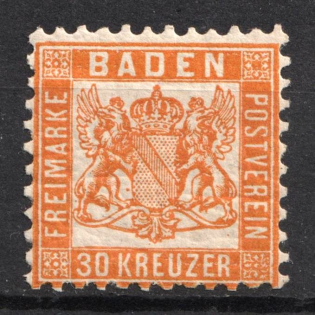 1862 30kr Baden, German States, Germany