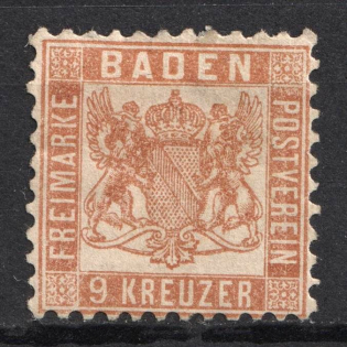 1864-66 9kr Baden, German States, Germany