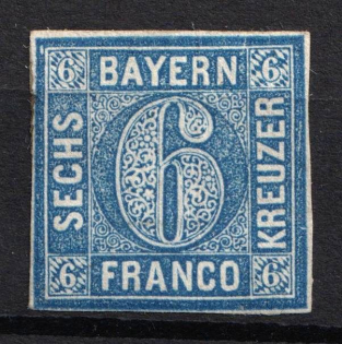 1862 6kr Bavaria, German States, Germany