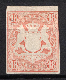 1867 18kr Bavaria, German States, Germany (Signed)