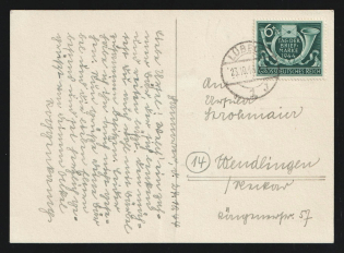 1944 (23 Oct) Third Reich, Germany, Postcard from Lubeck to Wendlingen franked with 6pf