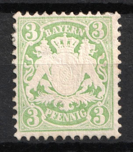 1876 3pf Bavaria, German States, Germany