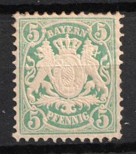 1876 5pf Bavaria, German States, Germany