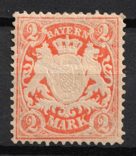 1876 2m Bavaria, German States, Germany (Signed)