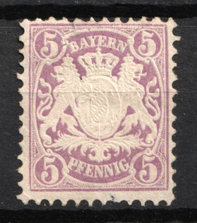 1878 5pf Bavaria, German States, Germany