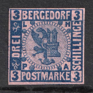 1861 3s Bargedorf, German States, Germany (Signed)
