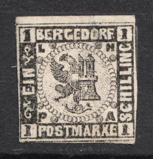 1867 1s Bargedorf, German States, Germany (Reprint)