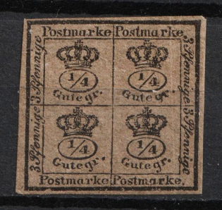 1857 4/4ggr on 12gpf Braunschweig, German States, Germany
