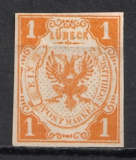 1862 1s Lubek, German States, Germany (Signed)