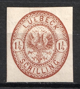 1864 1 1/4s Lubek, German States, Germany