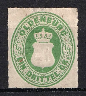 1867 1/3gr Oldenburg, German States, Germany (Signed)