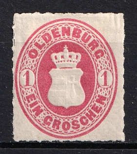 1867 1gr Oldenburg, German States, Germany (Signed)