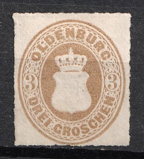 1867 3gr Oldenburg, German States, Germany (Signed)