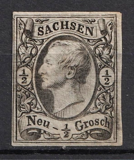 1855 1/4ngr Saxony, German States, Germany