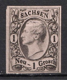 1855 1ngr Saxony, German States, Germany