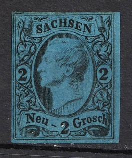 1855 2ngr Saxony, German States, Germany
