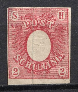 1850 2s Schleswig-Holstein, German States, Germany (Signed)